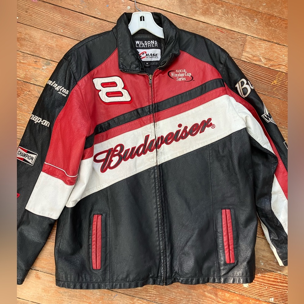 Vintage Wilson’s Leather Dale Earnhardt Jr. NASCAR Budweiser Authentic Jacket